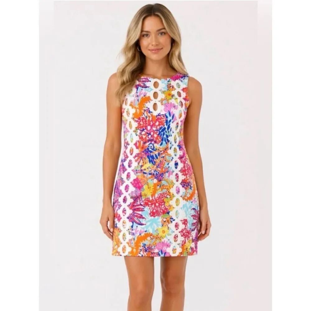 Lilly Pulitzer EMBER SHIFT DRESS Multi Fishing For Compliments